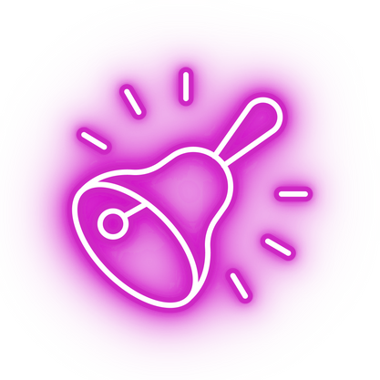 Neon pink bell icon