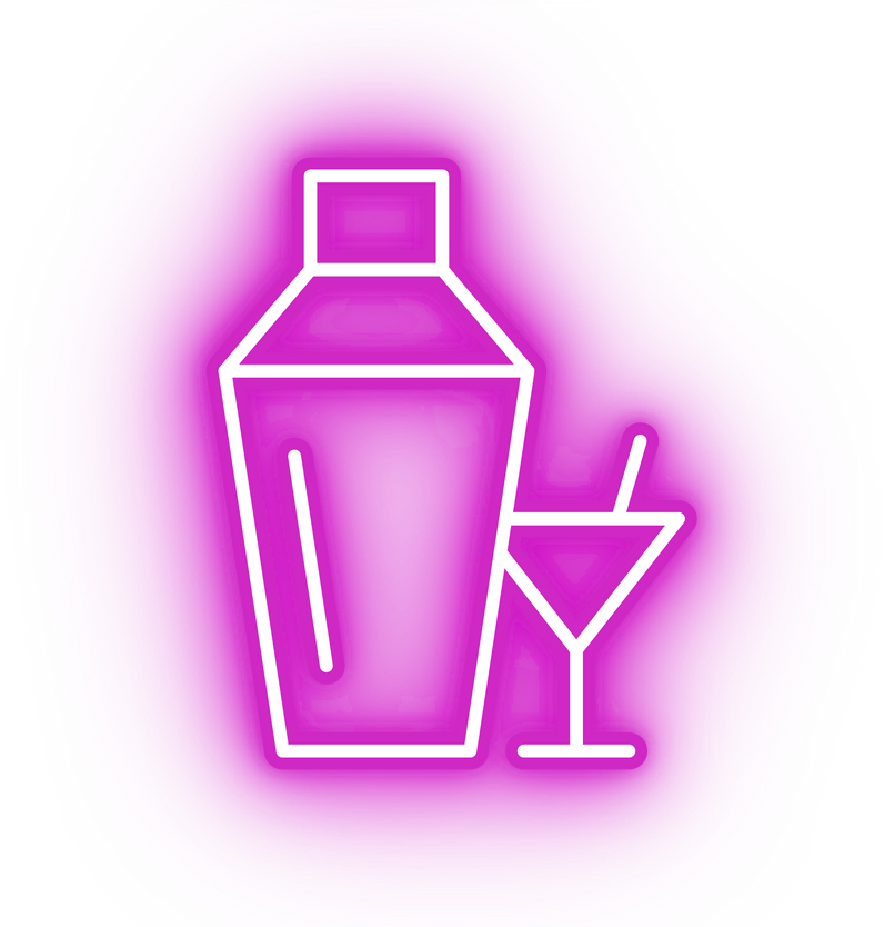 Neon pink cocktail icon